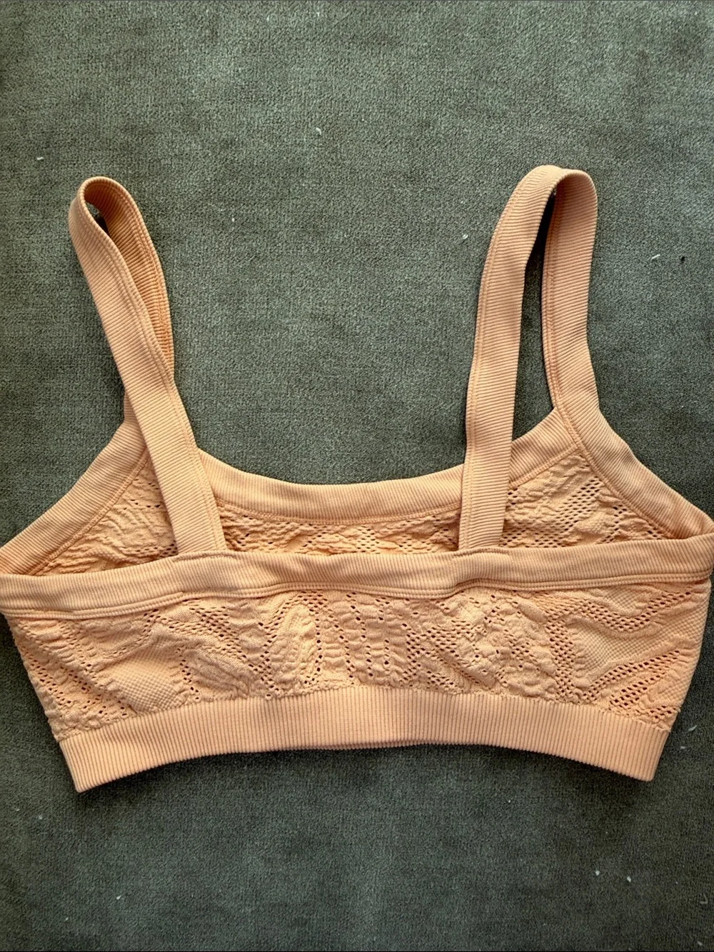 Urban Outfitters bright Peach Lace-Detail Seamless Bralette small activ